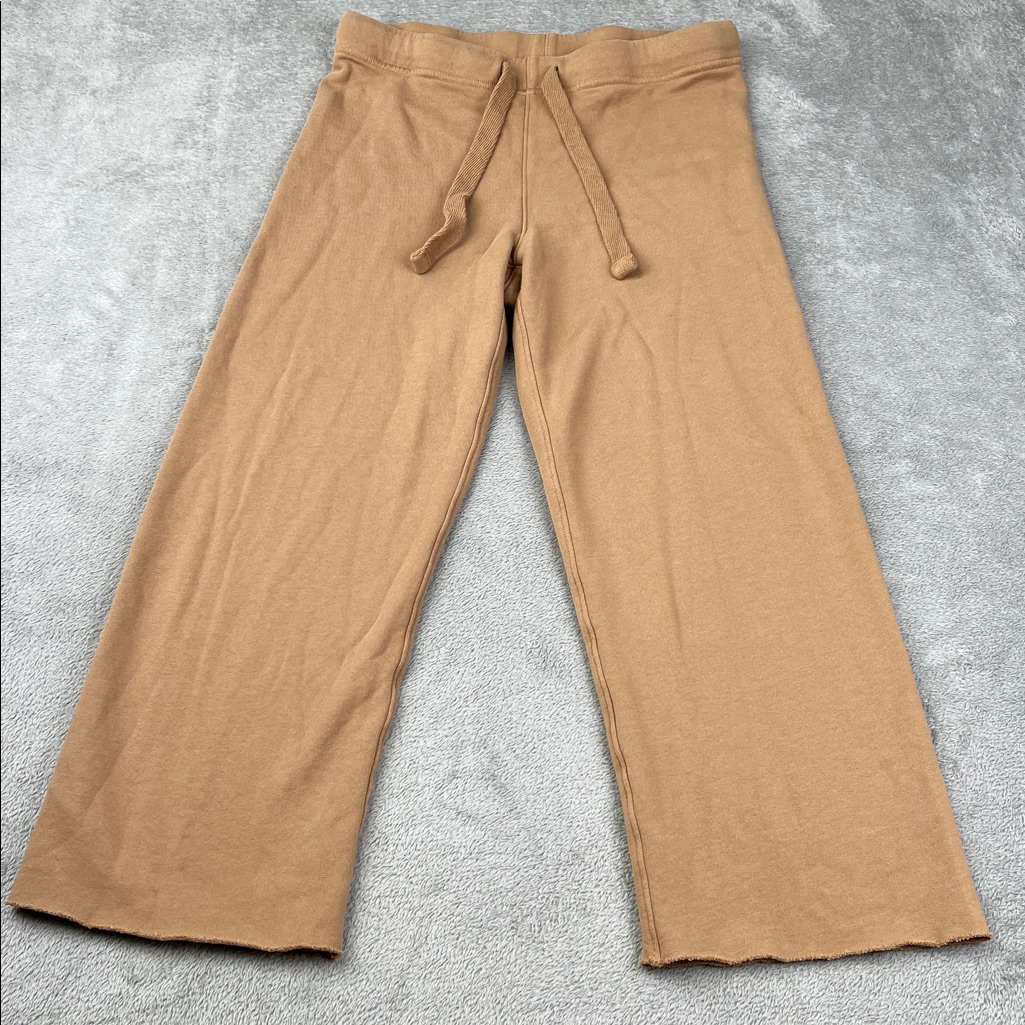 Frank & Eileen Xs 100% Cotton Triple Fleece Catherine Favorite Tan Wide-Leg Pant